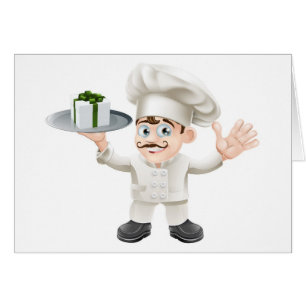Cartão Cozinheiro chefe com presente