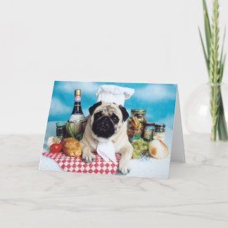 Cartão Cozinheiro chefe do cão do Pug