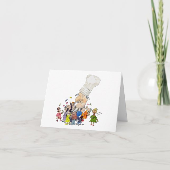 Cartão Cozinheiro chefe engraçado do francês dos desenhos (Frente)
