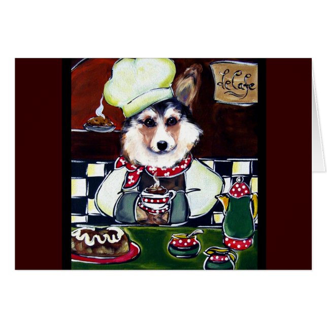 Cartão Cozinheiro Corgi (Frente Horizontal)