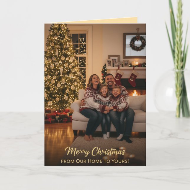 Cartão Cozy Family Christmas Greeting (Frente)