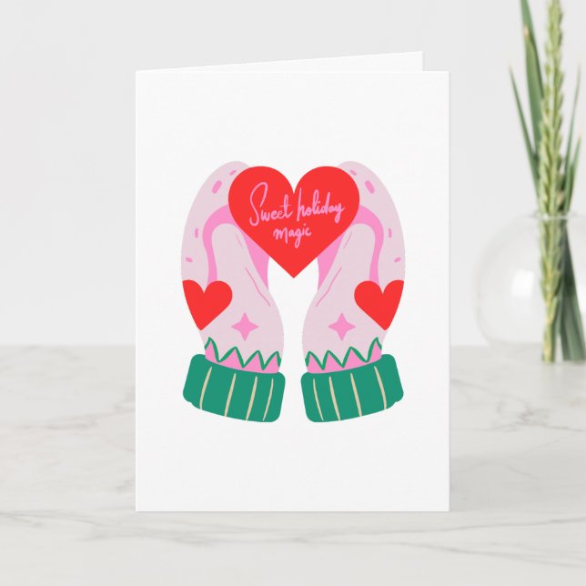 Cartão Cozy Mittens with Heart (Frente)
