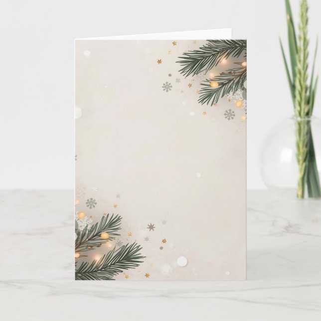 Cartão Cozy Snowflake & Pine Holiday Design (Frente)