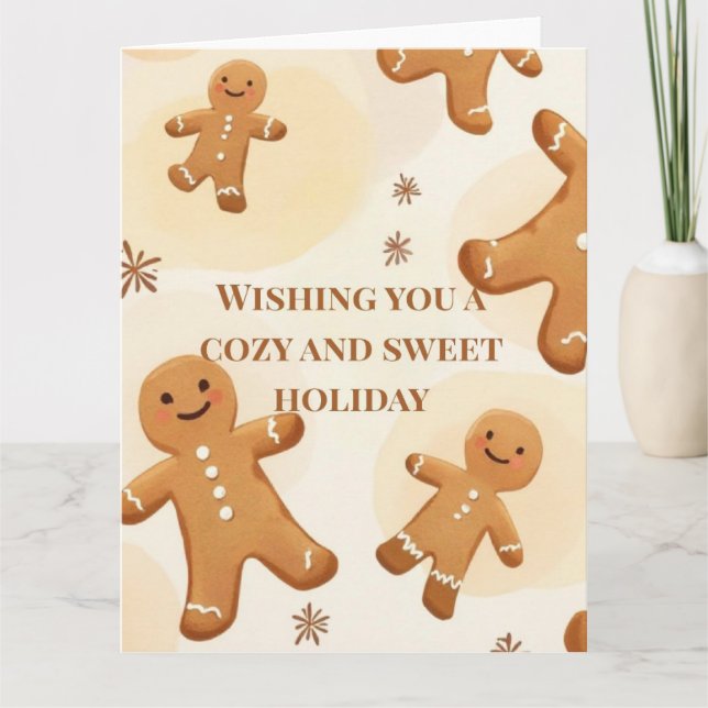 Cartão Cozy & Sweet Gingerbread Holiday Greeting Card (Frente)