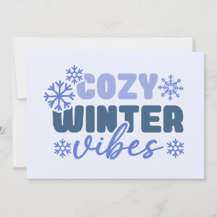 Cartão Cozy Winter Vibes - Tipografia do Floco de Neve