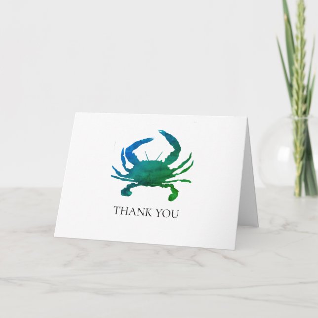 Cartão Crab Painting Coaster Summer Obrigado (Frente)