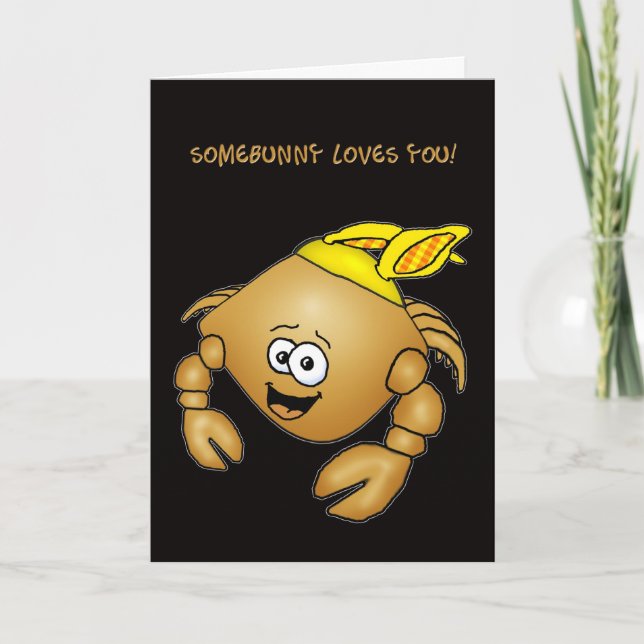 Cartão crabby do caranguejo da páscoa das orelhas (Frente)