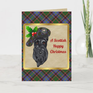 Cartão Crachá Aikenhead & Tartan Personalizado Xmas
