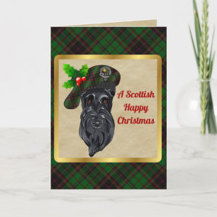 Cartão Crachá Buchan e Xmas Personalizados do Tartan