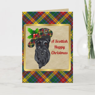 Cartão Crachá Buchanan e Xmas Personalizados do Tartan