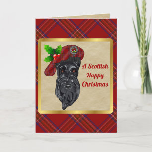 Cartão Crachá Burnett & Tartan Personalizado Xmas
