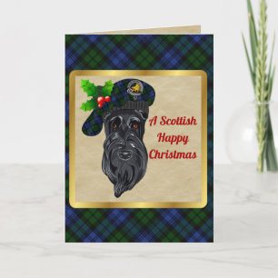 Cartão Crachá Campbell & Tartan - Natal Personalizado