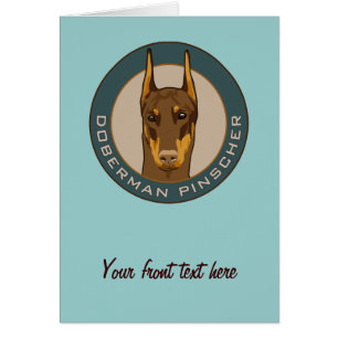 Cartão Crachá do Doberman, vermelho
