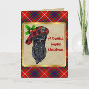 Cartão Crachá Fraser e Xmas Personalizados do Tartan