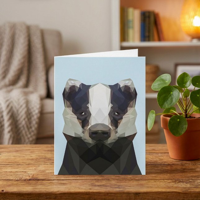 Cartão Crachá geométrico (Cute geometric badger card.)