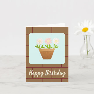 Cartão Craft Punch Daisies and House Bricks Birthday Card