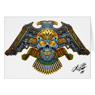 Cartão Crânio com armas e balas pelo Al Rio