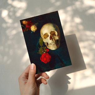 Cartão Crânio com Rosas   Carl Schuch