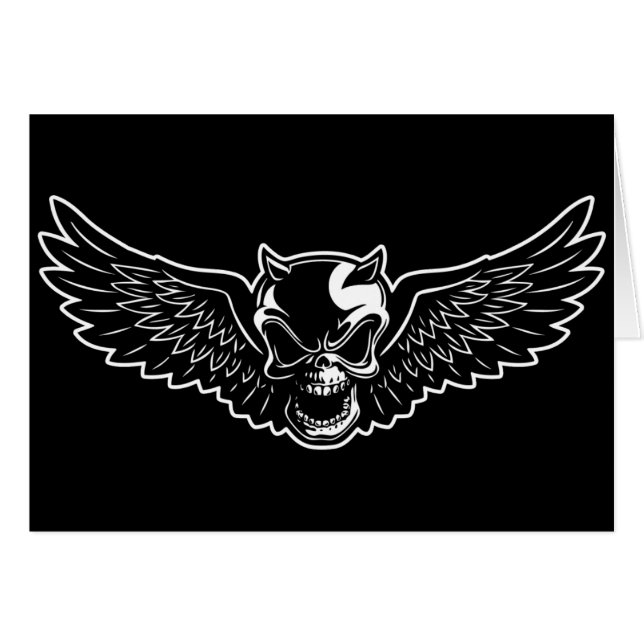 Cartão Crânio da morte preta (Frente Horizontal)