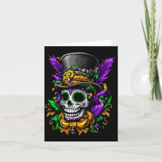 Cartão Cranio de Açúcar Colorido com Chapéu de Cima Perfo