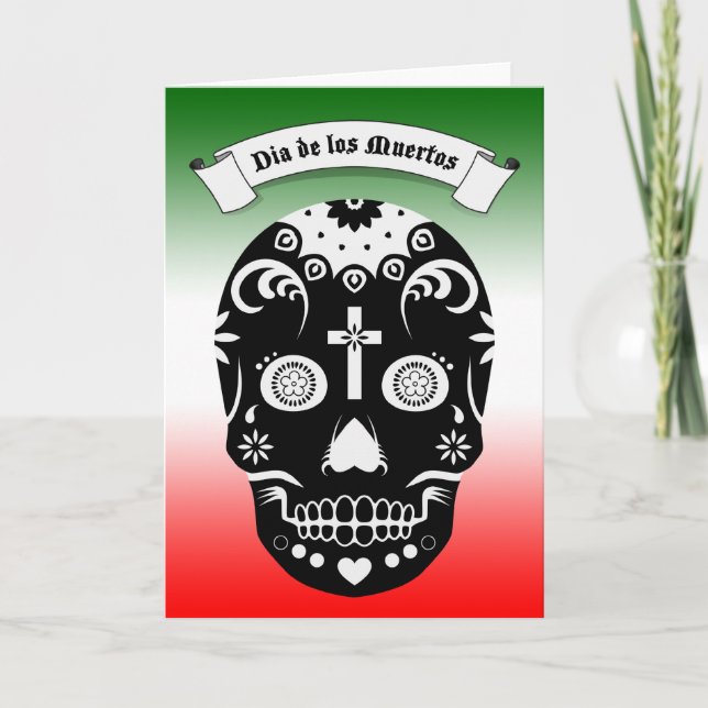 Cartão crânio de açúcar dia de los muertos (Frente)