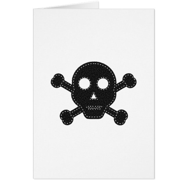 Cartão Crânio de Feltro Negro (Frente)