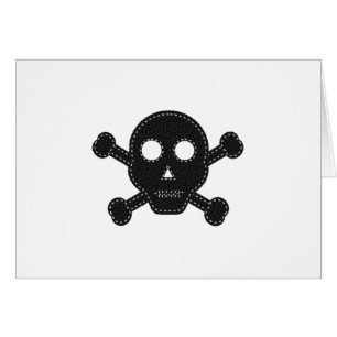 Cartão Crânio de Feltro Preto