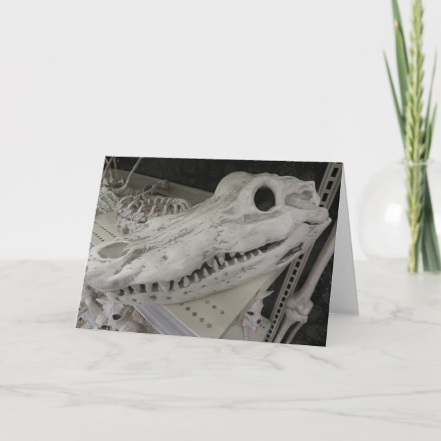 Cartão Crânio de Gator Decorativo (Frente)