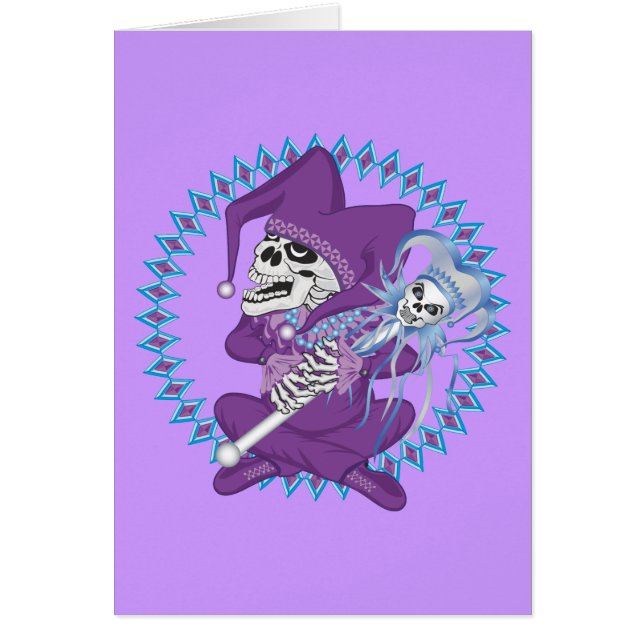 Cartão Crânio de Jester Bonito (Frente)