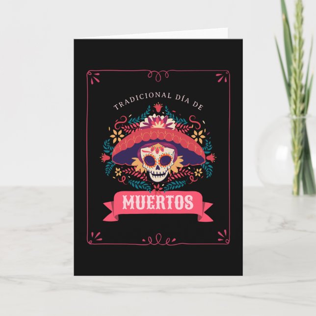 Cartão Cranio de Mortos Dia dos Mortos (Frente)