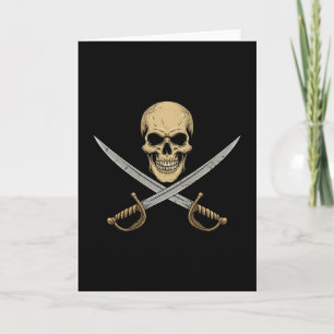 Cartão Cranio de Pirata Vintage Cruzeiro Caribenho Hallow