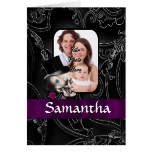 Cartão Crânio de tatuagem gótica