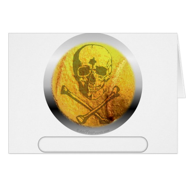 Cartão Crânio e Crossbones de bola de tênis (Frente Horizontal)