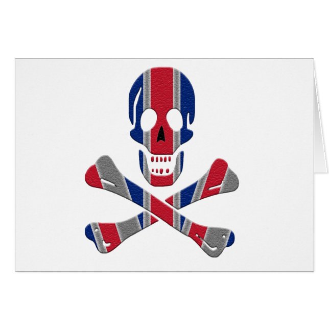 Cartão Crânio e Crossbones Union Jack (Frente Horizontal)