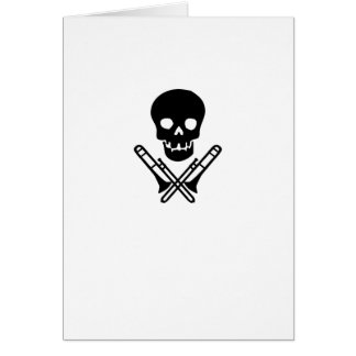 Cartão crânio e trombones