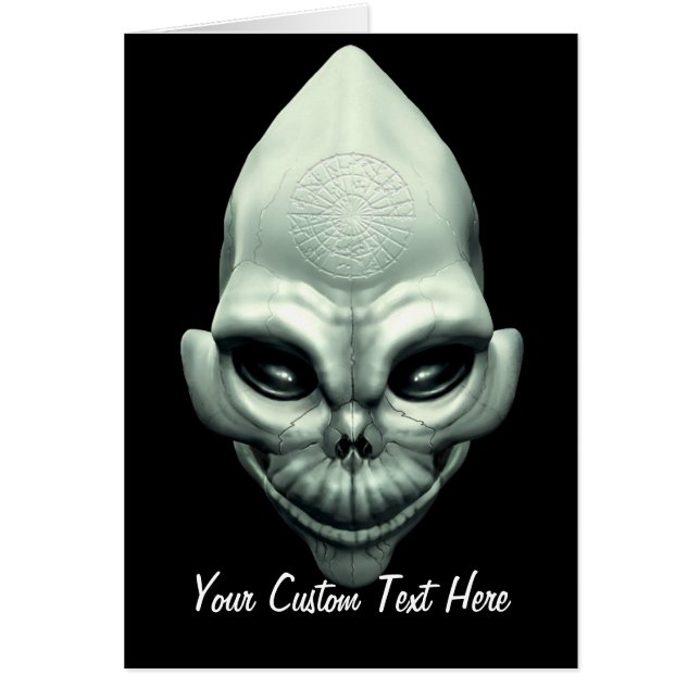 Cartão Crânio estrangeiro marciano do espaço do (Frente)