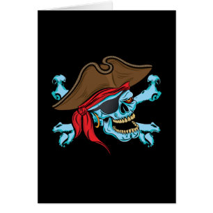 Cartão Crânio Pirata e Crossbone