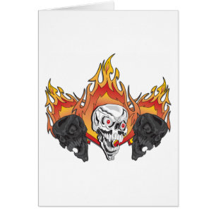 Cartão Crânios flamejantes