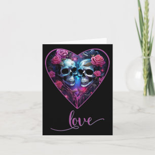 Cartão Crânios Góticos Amor Para o Amor de São Valentão R