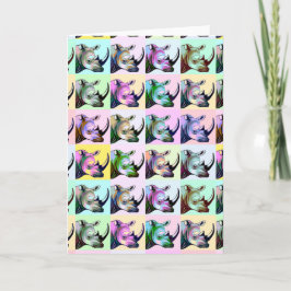 Cartão Crash of Rhinos Pop Art