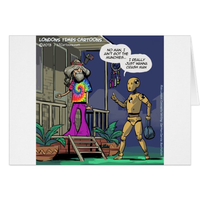 Cartão Crash Test Hippie Engraçado (Frente Horizontal)