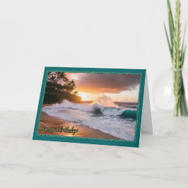 Cartão Crashing Waves Woman's Birthday Card