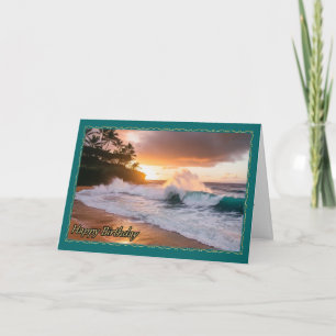 Cartão Crashing Waves Woman's Birthday Card