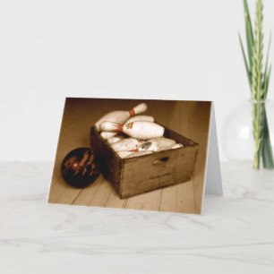 Cartão Crate de Pinos de Boliche Velhas