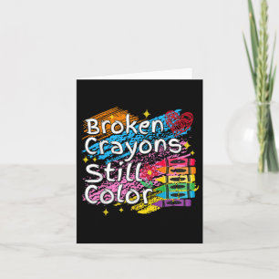 Cartão Crayons Partidos Ainda Coloridos Saúde Mental S Aw