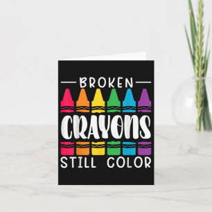 Cartão Crayons Partidos Ainda Têm Saúde Mental Colorido E