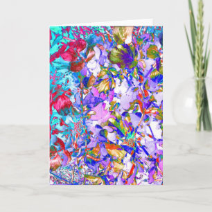 Cartão Crazy Garden Flowers Art Photo Blank Inside