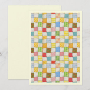 Cartão CRAZY QUILT 5x7 Placa plana / Creme / Vertical