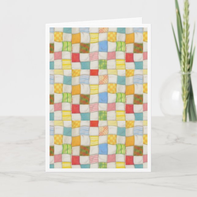 Cartão CRAZY QUILT Greeting Card / Branco (Frente)