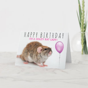 Cartão Crazy Rat Lady Birthday Card
